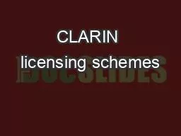 CLARIN licensing schemes