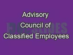 Advisory Council of Classified Employees