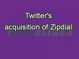 Twitter's acquisition of Zipdial: