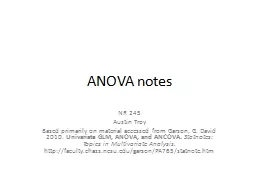 ANOVA notes