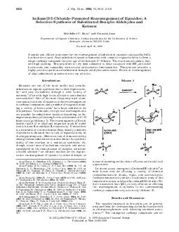 Indium(III)Chloride-PromotedRearrangementofEpoxides:ASelectiveSynthesi