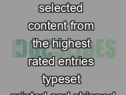 Topic relevant selected content from the highest rated entries typeset printed and shipped