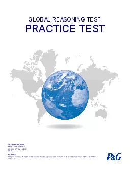GLOBAL REASONING TEST PRACTICE TEST