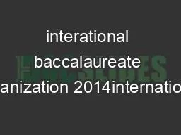 interational baccalaureate organization 2014international