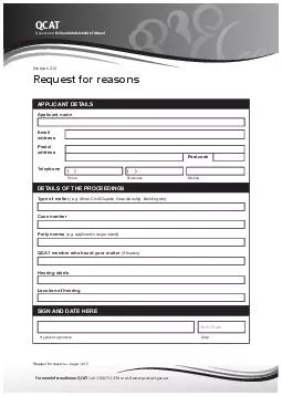 Request for reasons