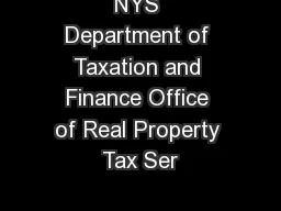 NYS Department of Taxation and Finance Office of Real Property Tax Ser