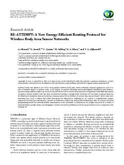 ResearchArticleRE-ATTEMPT:ANewEnergy-EfficientRoutingProtocolforWirele