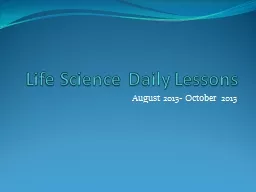 Life Science Daily Lessons