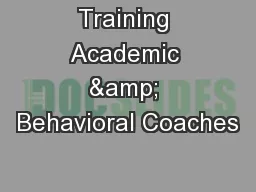 Training Academic & Behavioral Coaches