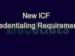 New ICF Credentialing Requirements