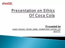 Presentation on Ethics Of Coca Cola