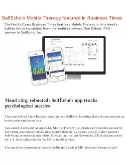 The Pacific Coast Business Times featured Mobile Therapy in this week'