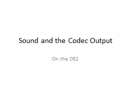 Sound and the Codec Output