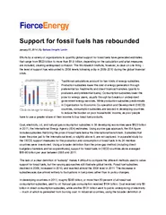 Support for fossil fuels has rebounded