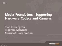 Media Foundation:  Supporting Hardware Codecs and Cameras