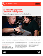 UL Rebuilt Equipment Certication ProgramsSupporting green constructio