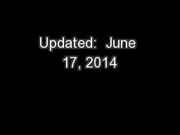 Updated:  June 17, 2014