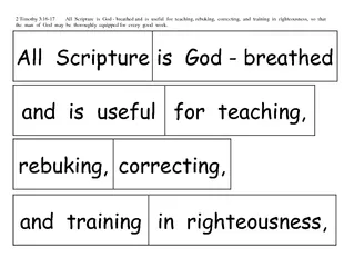 2 Timothy 3:16-17        All  Scripture  is  God - breathed and  is  u