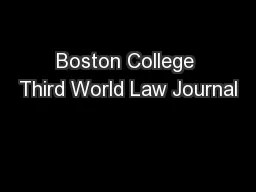 Boston College Third World Law Journal
