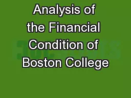 Analysis of the Financial Condition of Boston College