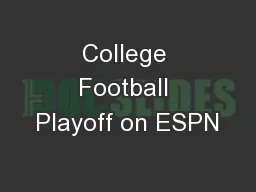 College Football Playoff on ESPN