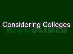 Considering Colleges