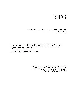 CIT-CDS 97-002 Receding Horizon Linear Primbs and Vesna Nevistic and D