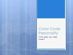 Color Code Personality