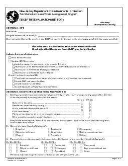 Receptor Evaluation Form  Page 1 of 5 Version  2.1  08/11/15 New Jerse