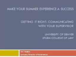 Make Your Summer Experience a Success