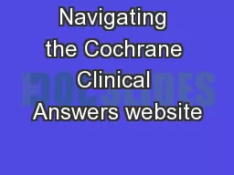 Navigating the Cochrane Clinical Answers website