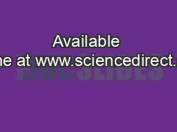 Available online at www.sciencedirect.com