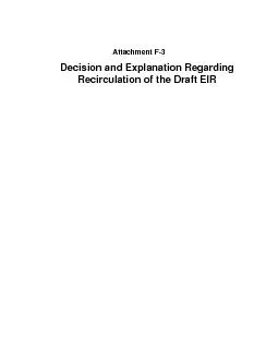 Attachment FDecision and Explanation Regarding Recirculation of the Dr