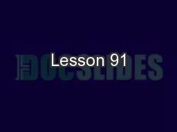 Lesson 91