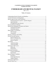 Undergraduate Recital Packet (rev. 8/14) UNDERGRADUATE RECITAL CHECKLI
