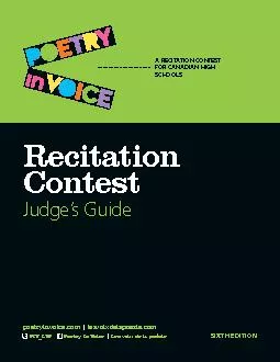 Recitation ContestJudge’s Guide