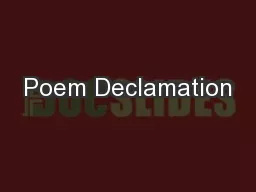 Poem Declamation