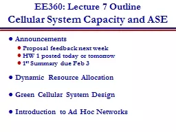 EE360: Lecture 7 Outline
