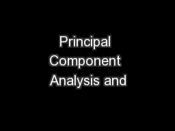 Principal Component Analysis and