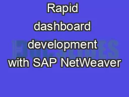 Rapid dashboard development with SAP NetWeaver