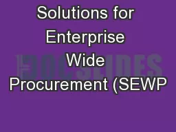 Solutions for Enterprise Wide Procurement (SEWP