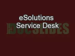 eSolutions Service Desk