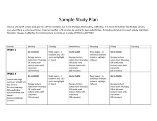 Sample Study Plan