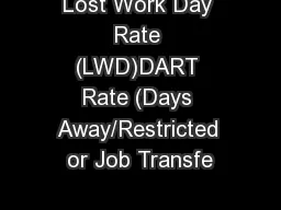 Lost Work Day Rate (LWD)DART Rate (Days Away/Restricted or Job Transfe