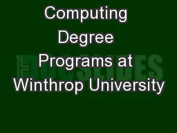 Computing Degree Programs at Winthrop University