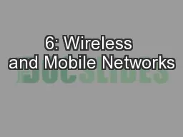 6: Wireless and Mobile Networks