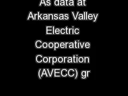 As data at Arkansas Valley Electric Cooperative Corporation (AVECC) gr