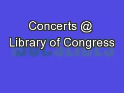 Concerts @ Library of Congress