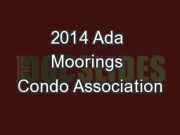 2014 Ada Moorings Condo Association