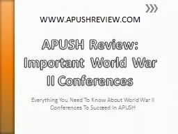 APUSH Review: Important World War II Conferences